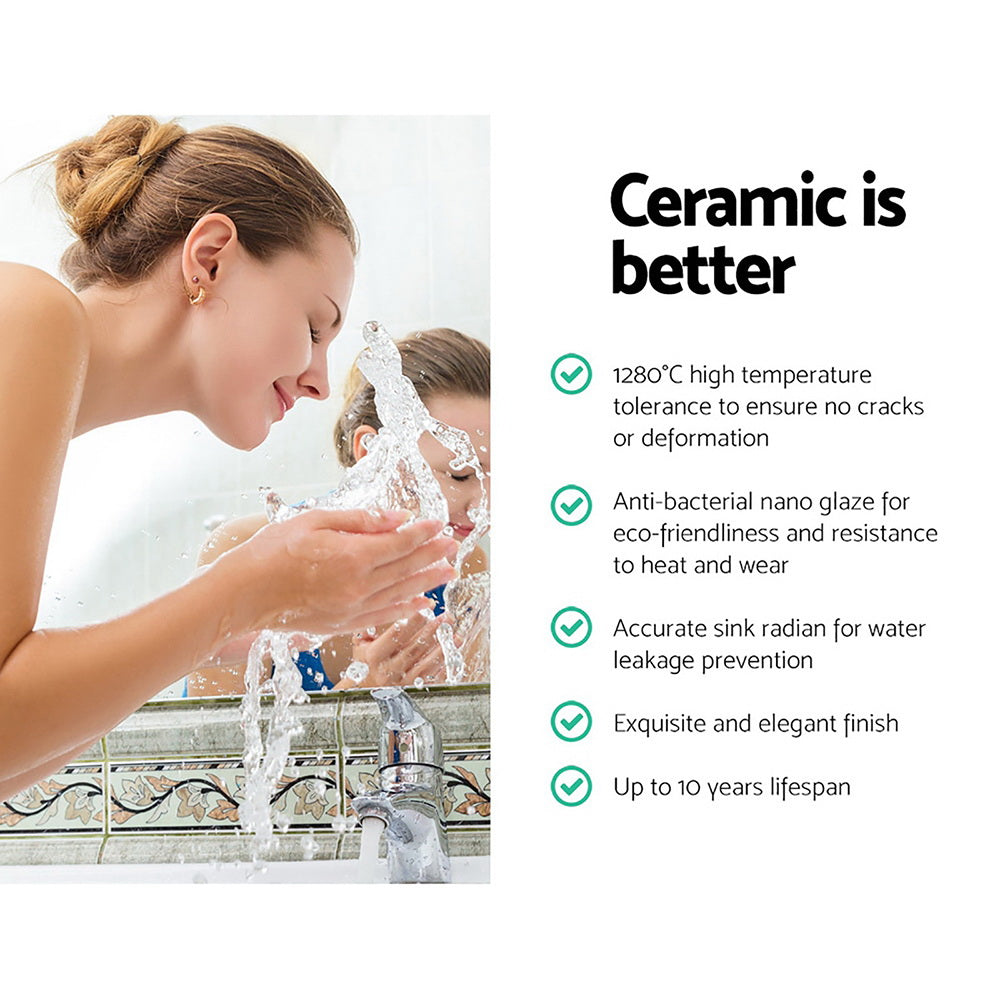 Sinks: Cefito Bathroom Basin Ceramic Vanity Sink Hand Wash Bowl 48x37cm