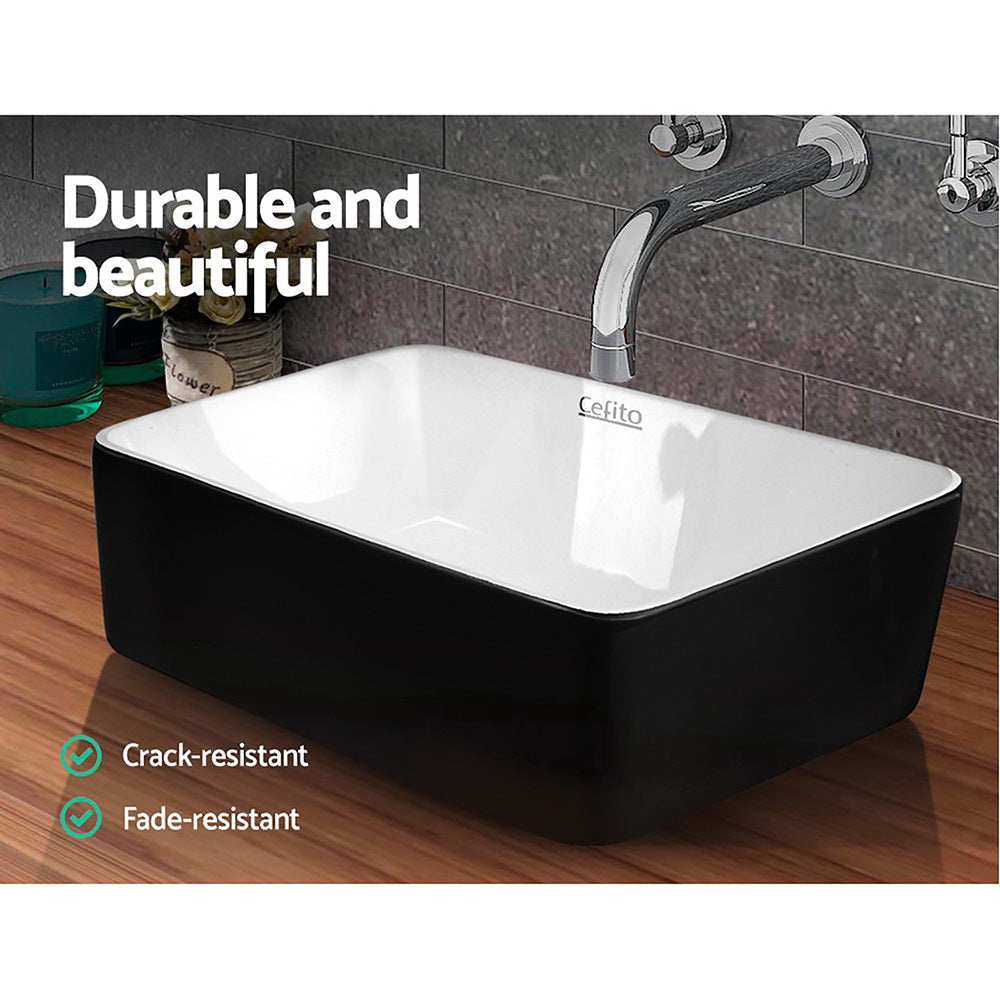 Sinks: Cefito Bathroom Basin Ceramic Vanity Sink Hand Wash Bowl 48x37cm