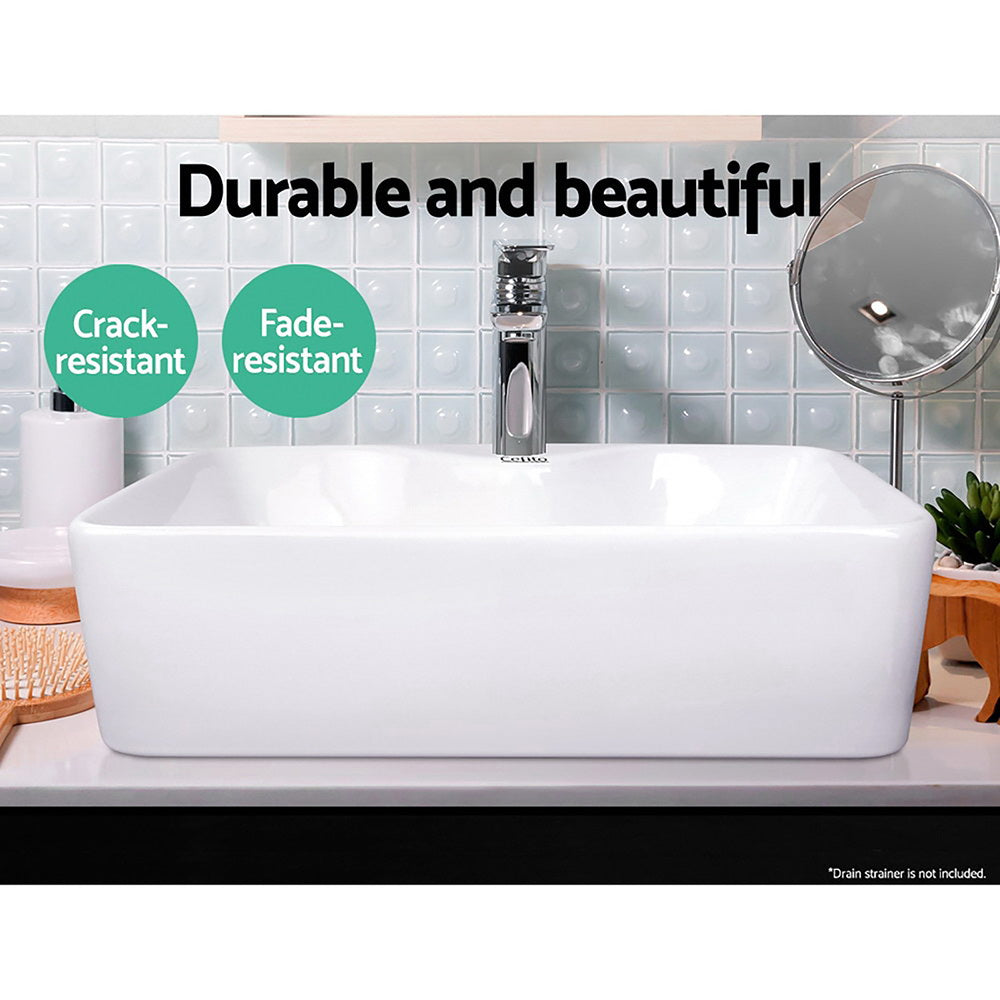 Sinks: Cefito Bathroom Basin Ceramic Vanity Sink Hand Wash Bowl 48x38cm