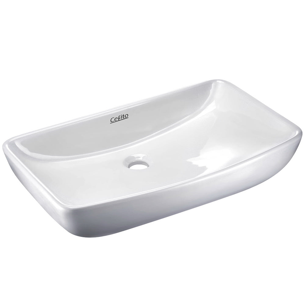 Sinks: Cefito Bathroom Basin Ceramic Vanity Sink Hand Wash Bowl 60x38cm
