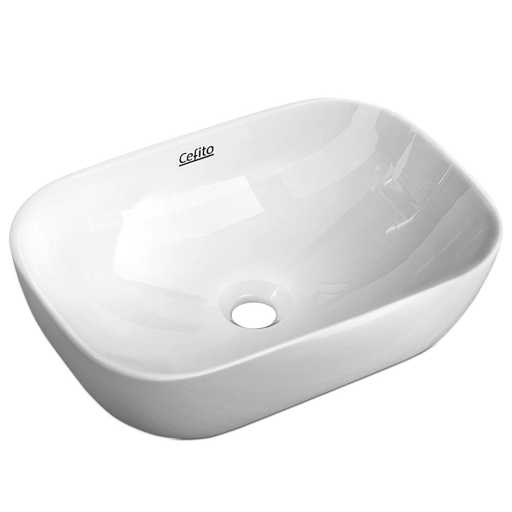 Sinks: Cefito Bathroom Basin Ceramic Vanity Sink Hand Wash Bowl 46x33cm