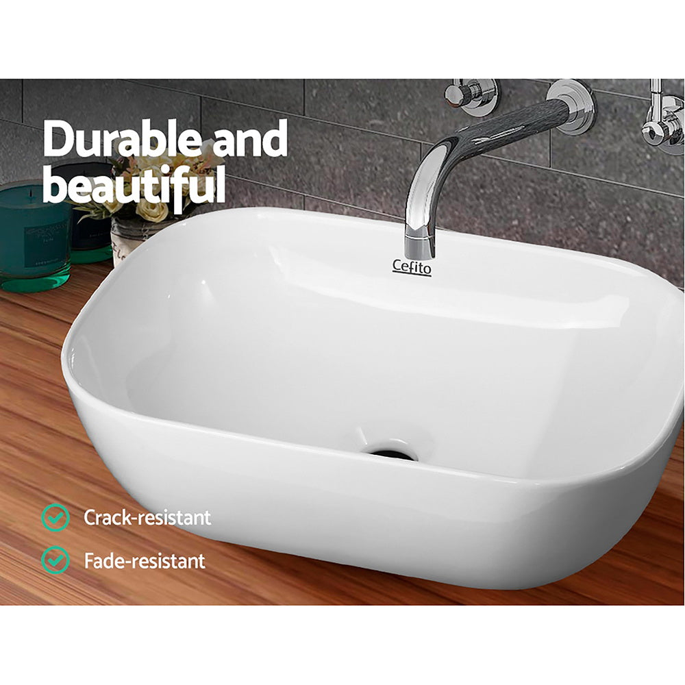 Sinks: Cefito Bathroom Basin Ceramic Vanity Sink Hand Wash Bowl 46x33cm