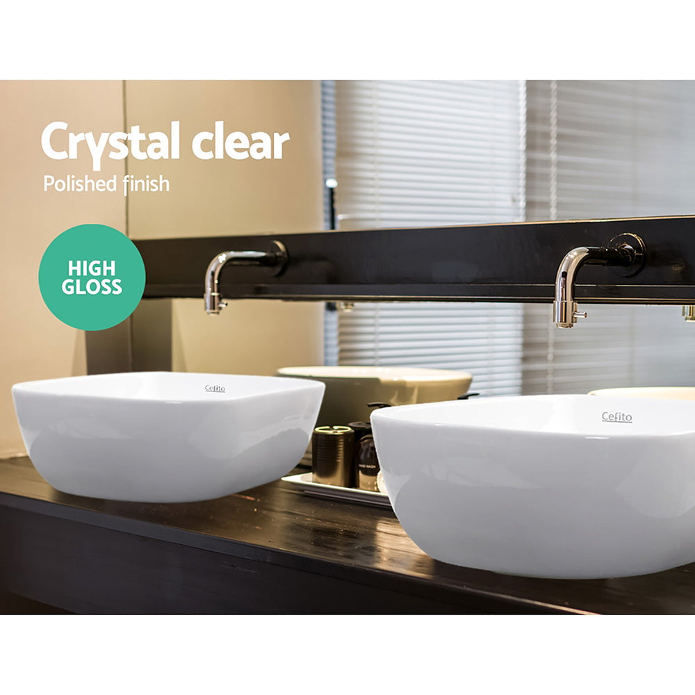 Sinks: Cefito Bathroom Basin Ceramic Vanity Sink Hand Wash Bowl 46x33cm
