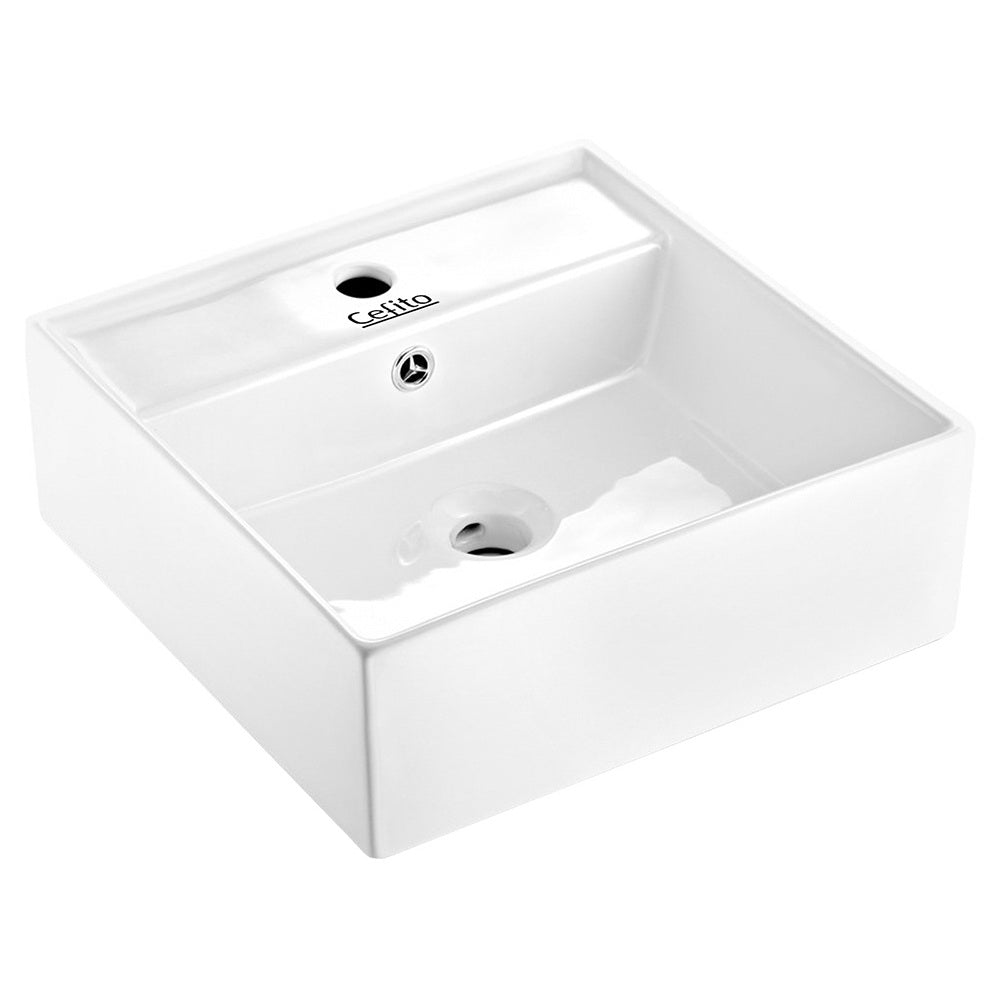 Sinks: Cefito Bathroom Basin Ceramic Vanity Sink Hand Wash Bowl 41x41cm