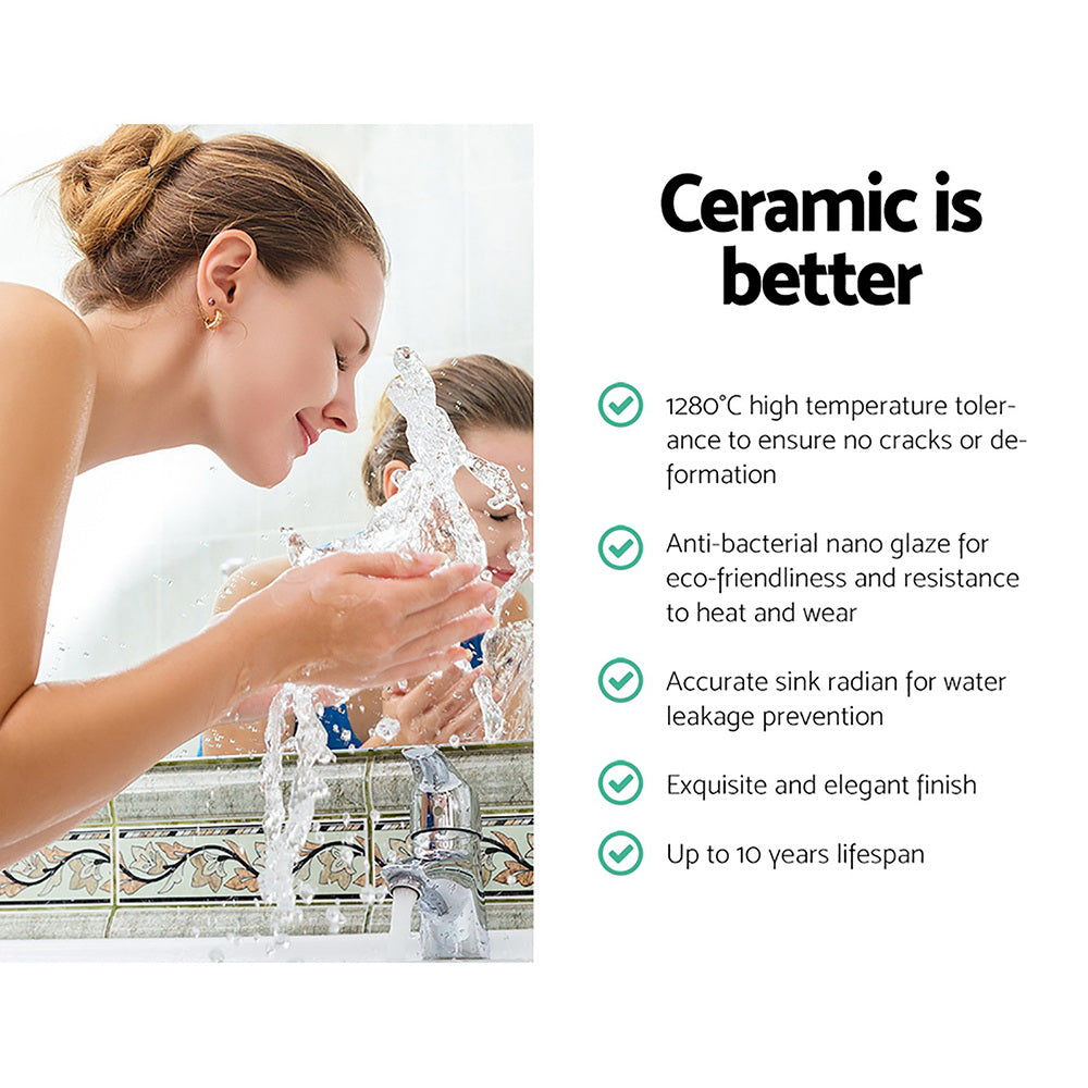 Sinks: Cefito Bathroom Basin Ceramic Vanity Sink Hand Wash Bowl 41x41cm