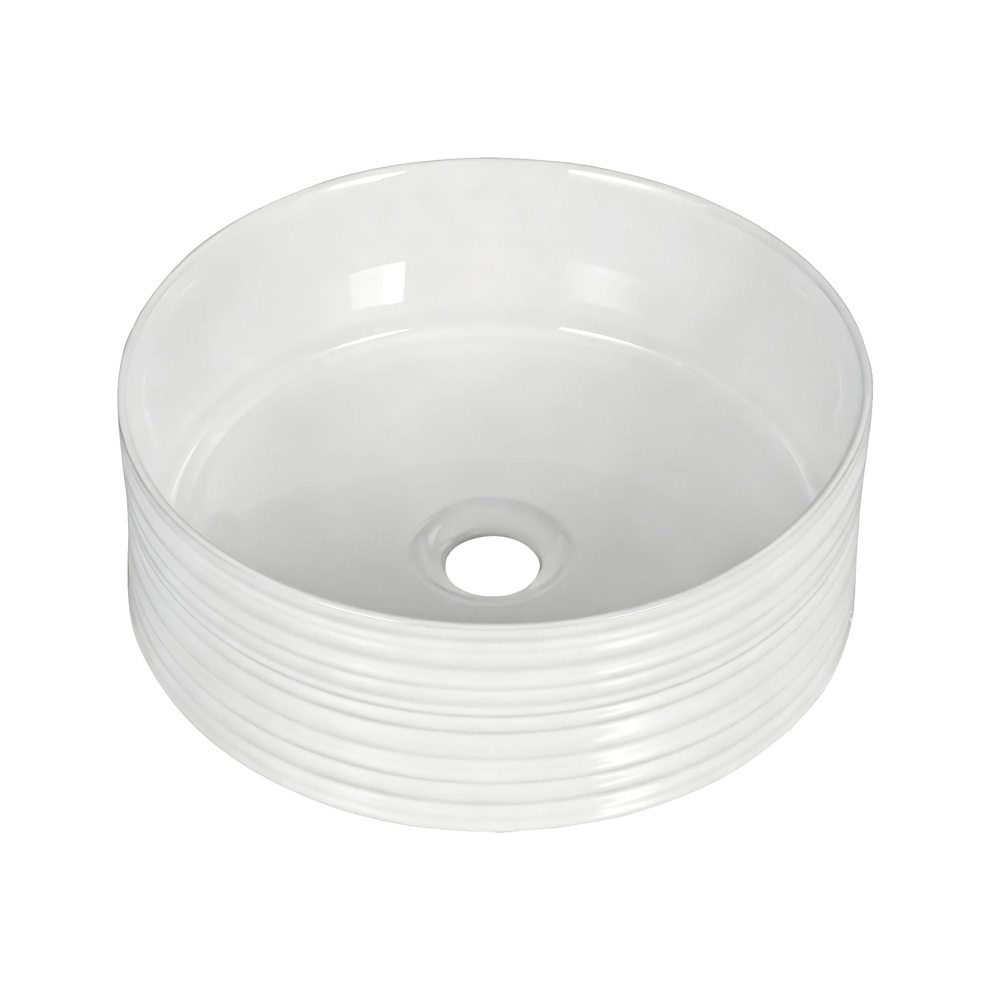 Sinks: Cefito Bathroom Basin Vanity Sink Vessel Ceramic White Round Countertop 36cm