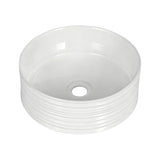 Sinks: Cefito Bathroom Basin Vanity Sink Vessel Ceramic White Round Countertop 36cm