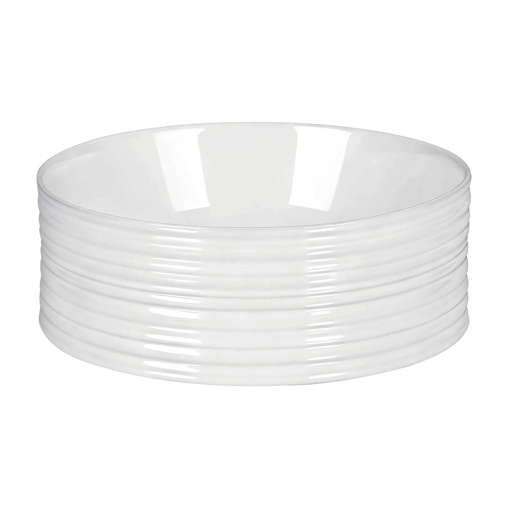 Sinks: Cefito Bathroom Basin Vanity Sink Vessel Ceramic White Round Countertop 36cm