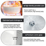 Sinks: Cefito Bathroom Basin Vanity Sink Vessel Ceramic White Round Countertop 36cm