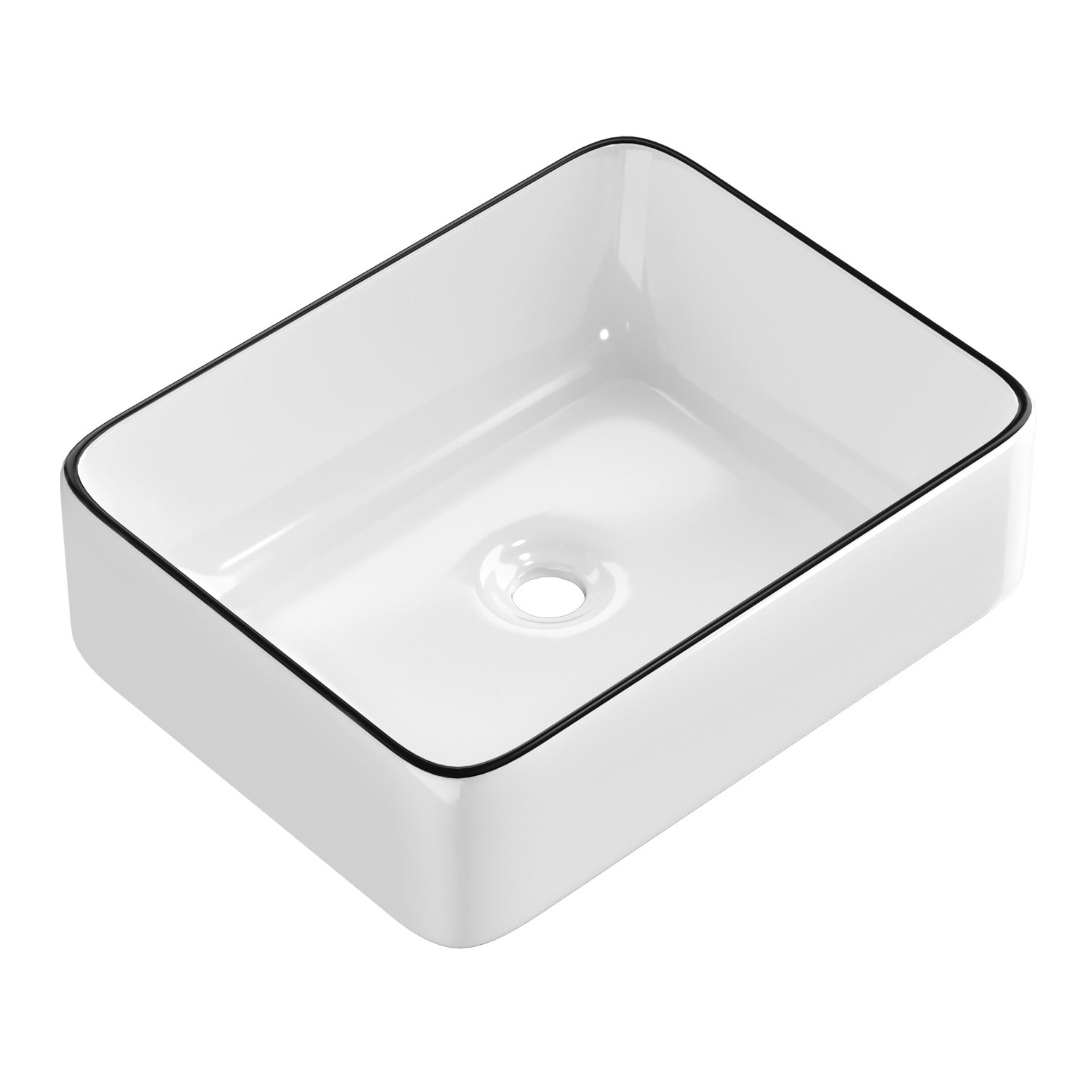 Sinks: Cefito Bathroom Basin Ceramic Vanity Sink Hand Wash Bowl Above Counter 48x37cm