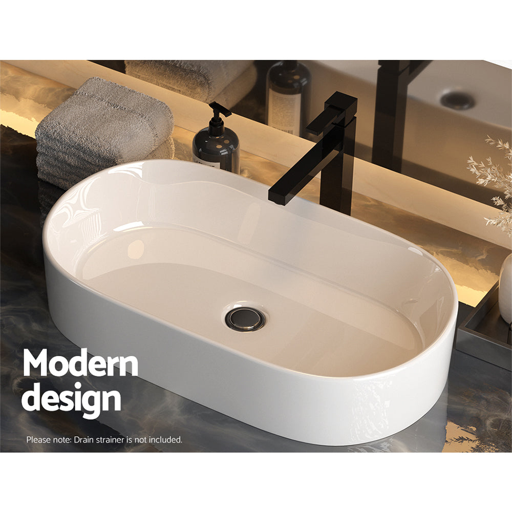 Sinks: Cefito Bathroom Basin Ceramic Vanity Sink Hand Wash Bowl 52x31cm