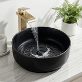 Sinks: Cefito Bathroom Basin Ceramic Vanity Sink Vessel Bowl Wash Matte Black Round Countertop
