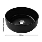 Sinks: Cefito Bathroom Basin Ceramic Vanity Sink Vessel Bowl Wash Matte Black Round Countertop