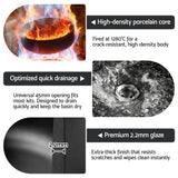 Sinks: Cefito Bathroom Basin Ceramic Vanity Sink Vessel Bowl Wash Matte Black Round Countertop