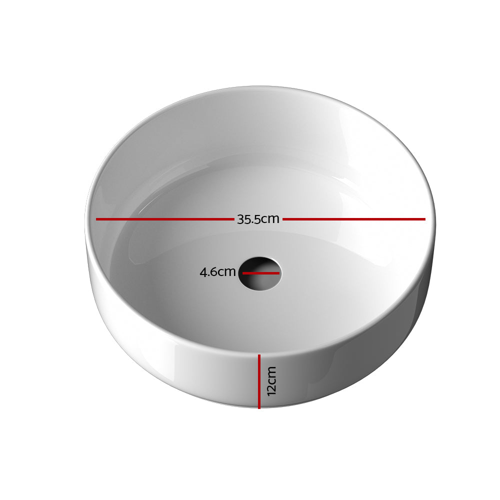 Sinks: Cefito Bathroom Basin Ceramic Vanity Sink Hand Wash Bowl 35x12cm