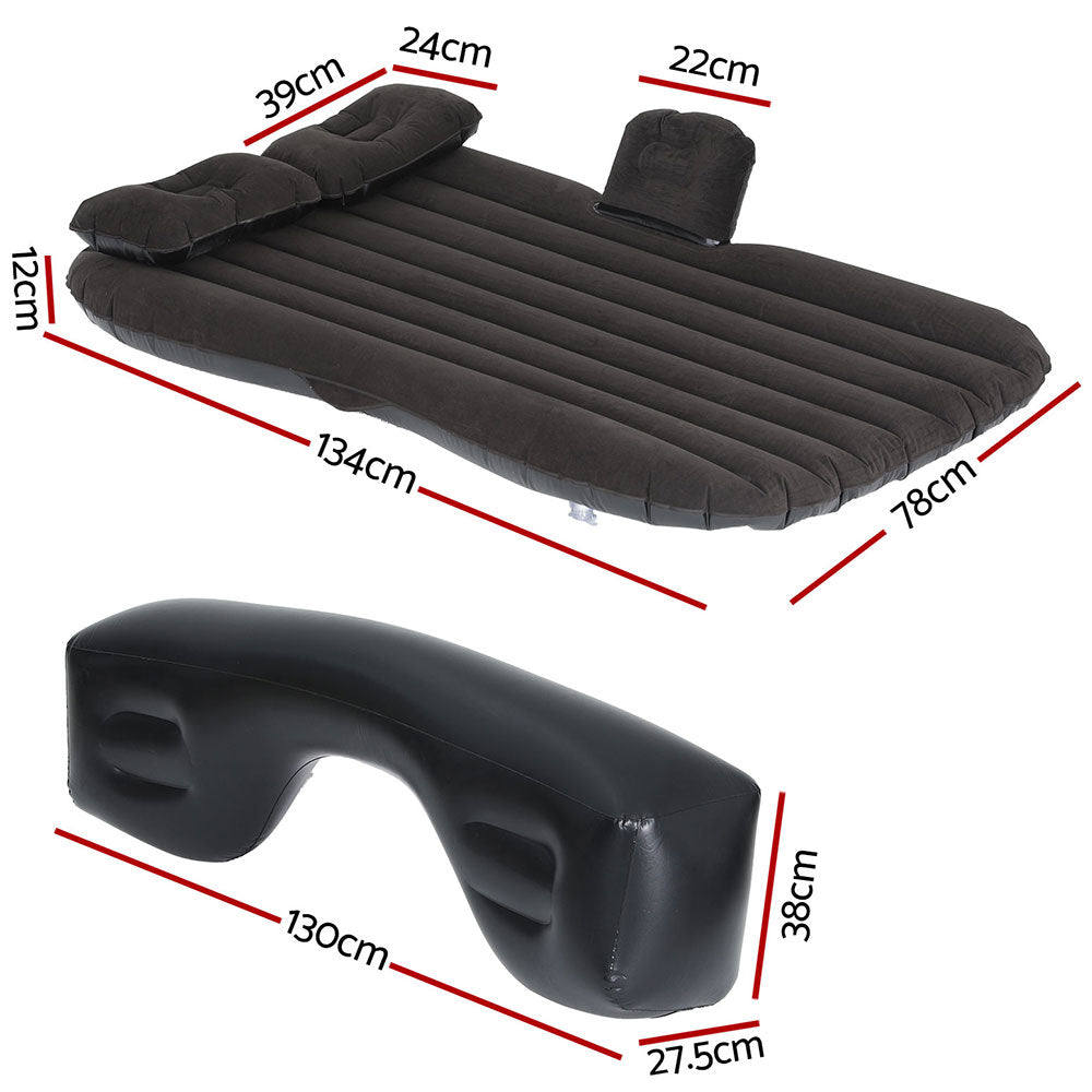 Inflatable Mattresses: Weisshorn Car Mattress 134x78 Inflatable SUV Back Seat Camping Bed Black