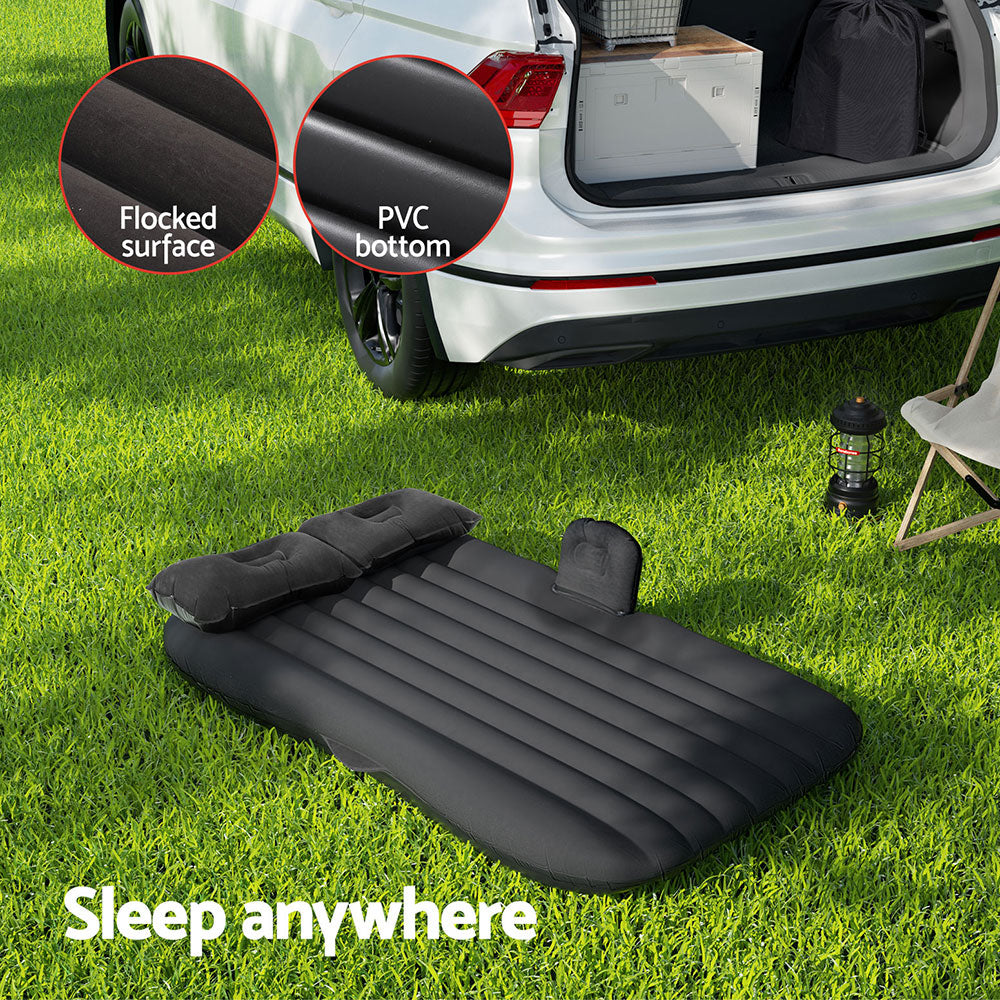 Inflatable Mattresses: Weisshorn Car Mattress 134x78 Inflatable SUV Back Seat Camping Bed Black