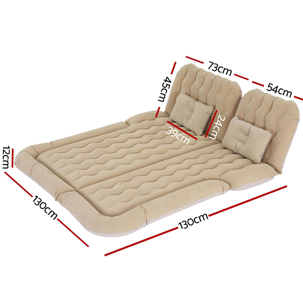 Inflatable Mattresses: Weisshorn Car Mattress 175x130 Inflatable SUV Back Seat Camping Bed Beige