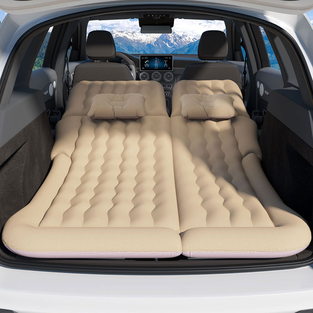 Inflatable Mattresses: Weisshorn Car Mattress 175x130 Inflatable SUV Back Seat Camping Bed Beige
