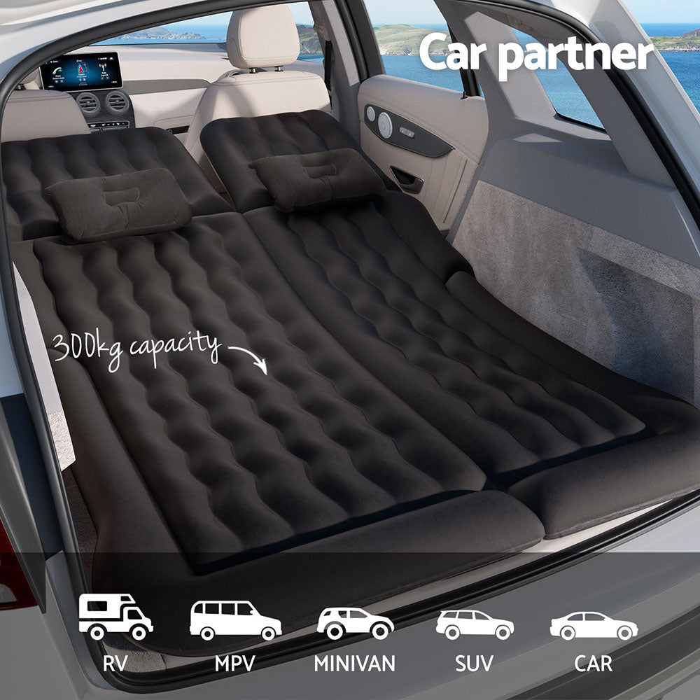 Inflatable Mattresses: Weisshorn Car Mattress 175x130 Inflatable SUV Back Seat Camping Bed Black