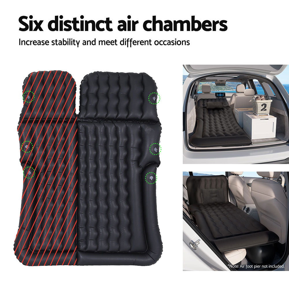 Inflatable Mattresses: Weisshorn Car Mattress 175x130 Inflatable SUV Back Seat Camping Bed Black
