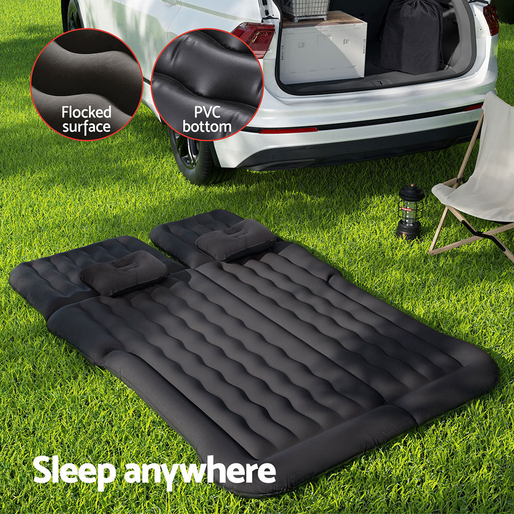 Inflatable Mattresses: Weisshorn Car Mattress 175x130 Inflatable SUV Back Seat Camping Bed Black
