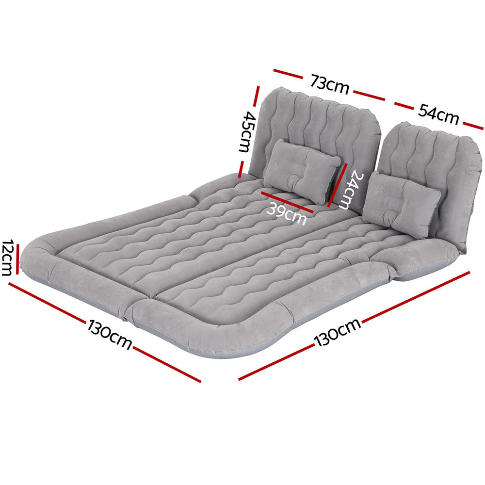 Inflatable Mattresses: Weisshorn Car Mattress 175x130 Inflatable SUV Back Seat Camping Bed Grey