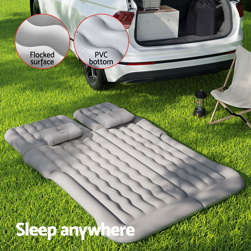 Inflatable Mattresses: Weisshorn Car Mattress 175x130 Inflatable SUV Back Seat Camping Bed Grey