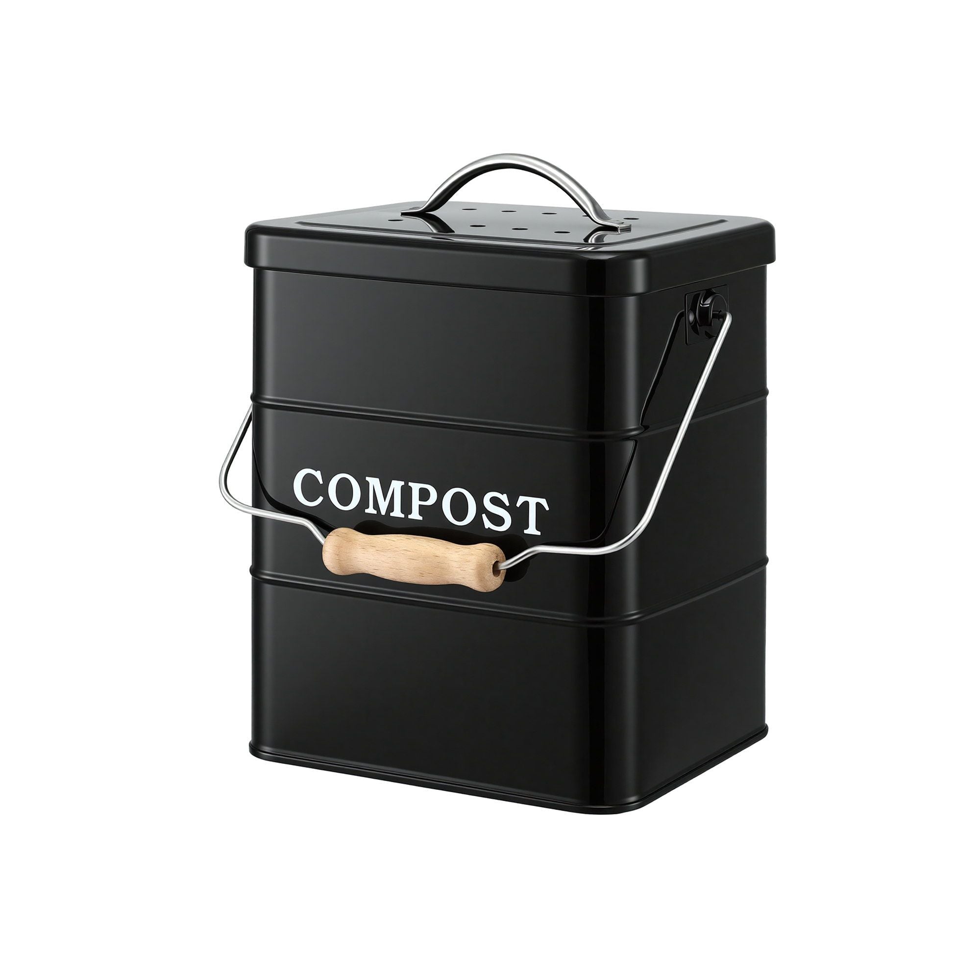 Gardeon 5L Compost Bin Kitchen Countertop Food Waste Caddy Black