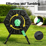 Gardeon Compost Bin Dual-Chamber 130L Composter Tumbler Rotating Garden Recycle Food Waste