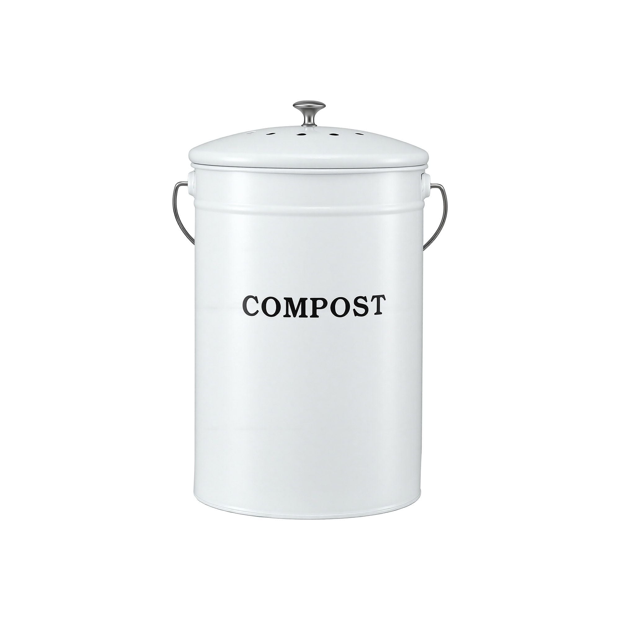 Gardeon Compost Bin Kitchen Compost Caddy Food Waste Bin Bench White