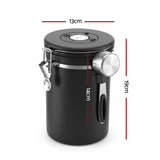 5-Star Chef 1.8L Stainless Steel Coffee Bean Storage Container Coffee Canister