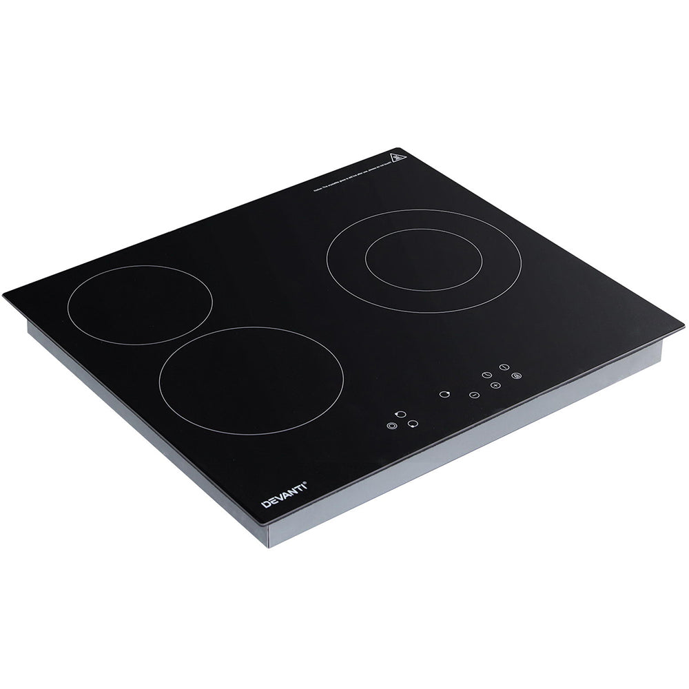 Cooktops & Stoves: Devanti Electric Ceramic Cooktop 60cm Kitchen Cooker 4 Burner Hob Touch Control 5200W