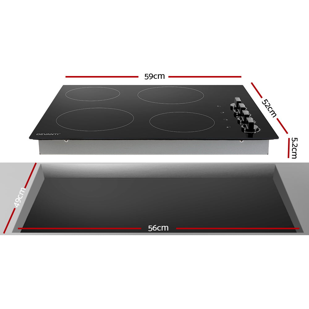 Cooktops & Stoves: Devanti Electric Ceramic Cooktop 60cm