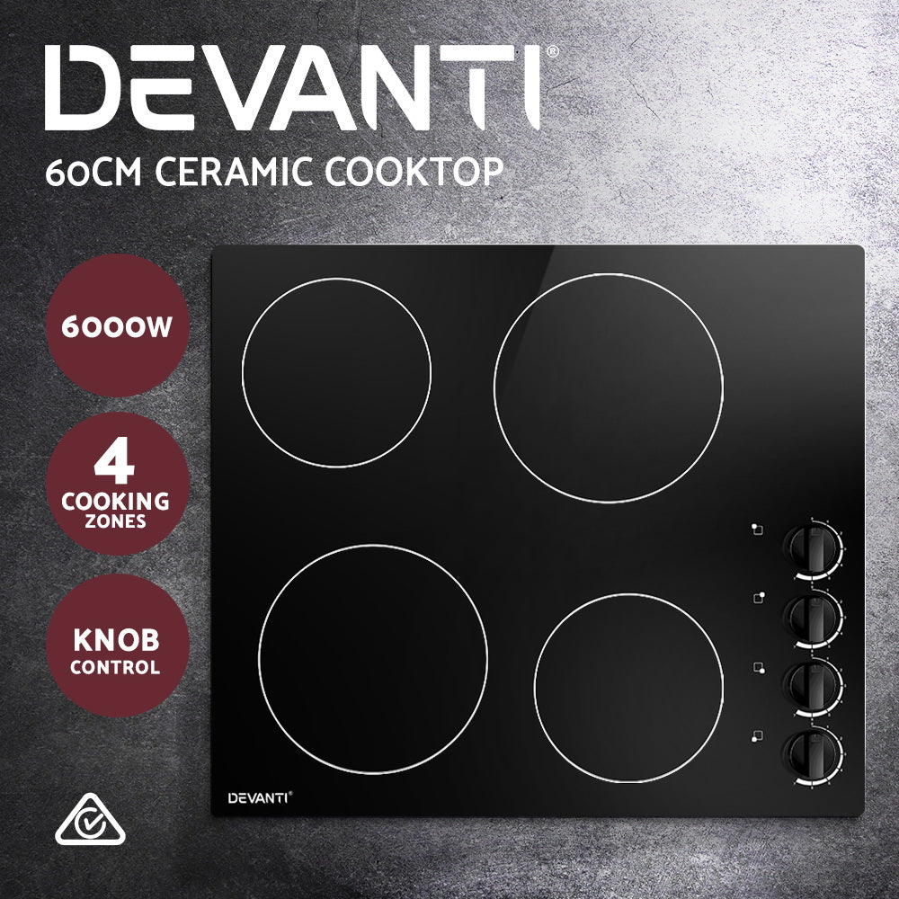 Cooktops & Stoves: Devanti Electric Ceramic Cooktop 60cm