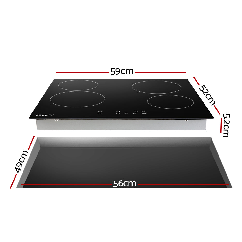 Cooktops & Stoves: Devanti Electric Ceramic Cooktop 60cm Touch Control