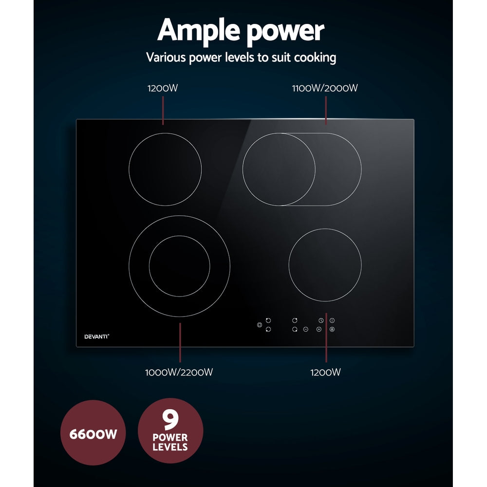 Cooktops & Stoves: Devanti Electric Ceramic Cooktop 77cm