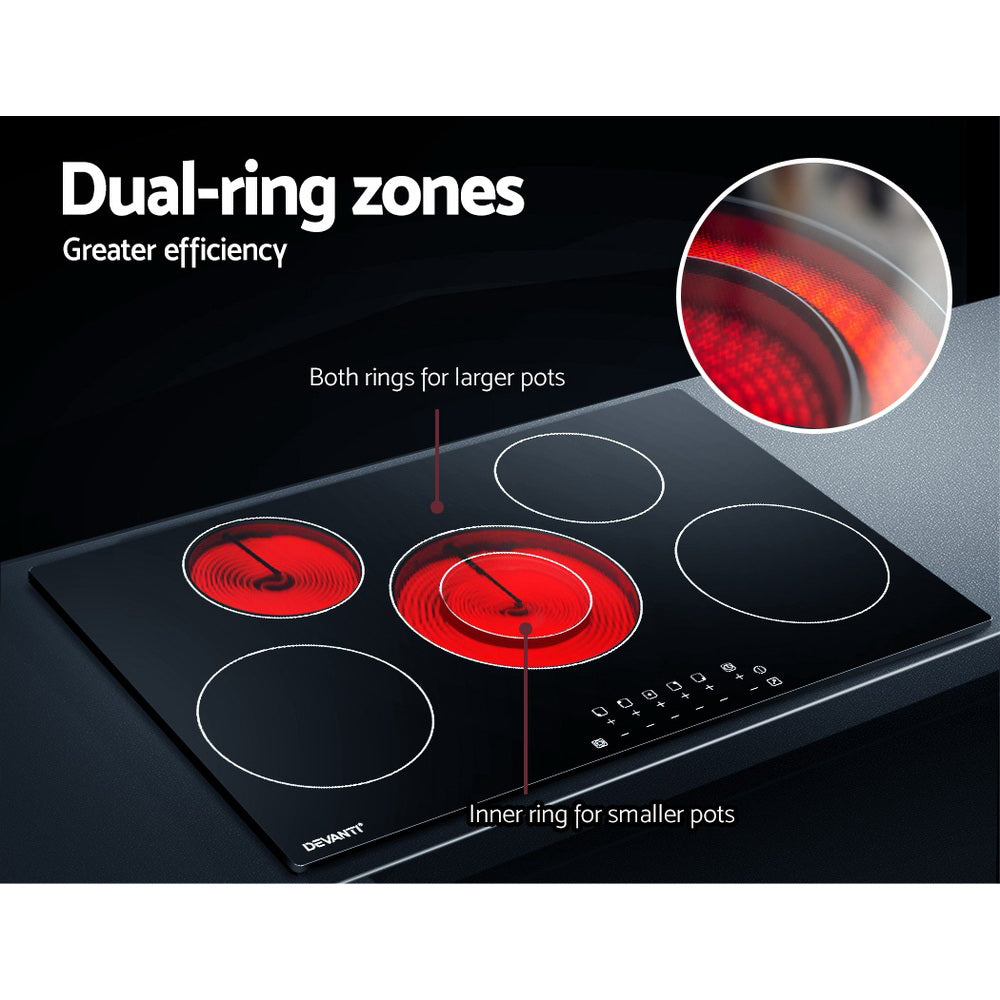 Cooktops & Stoves: Devanti Electric Ceramic Cooktop 90cm
