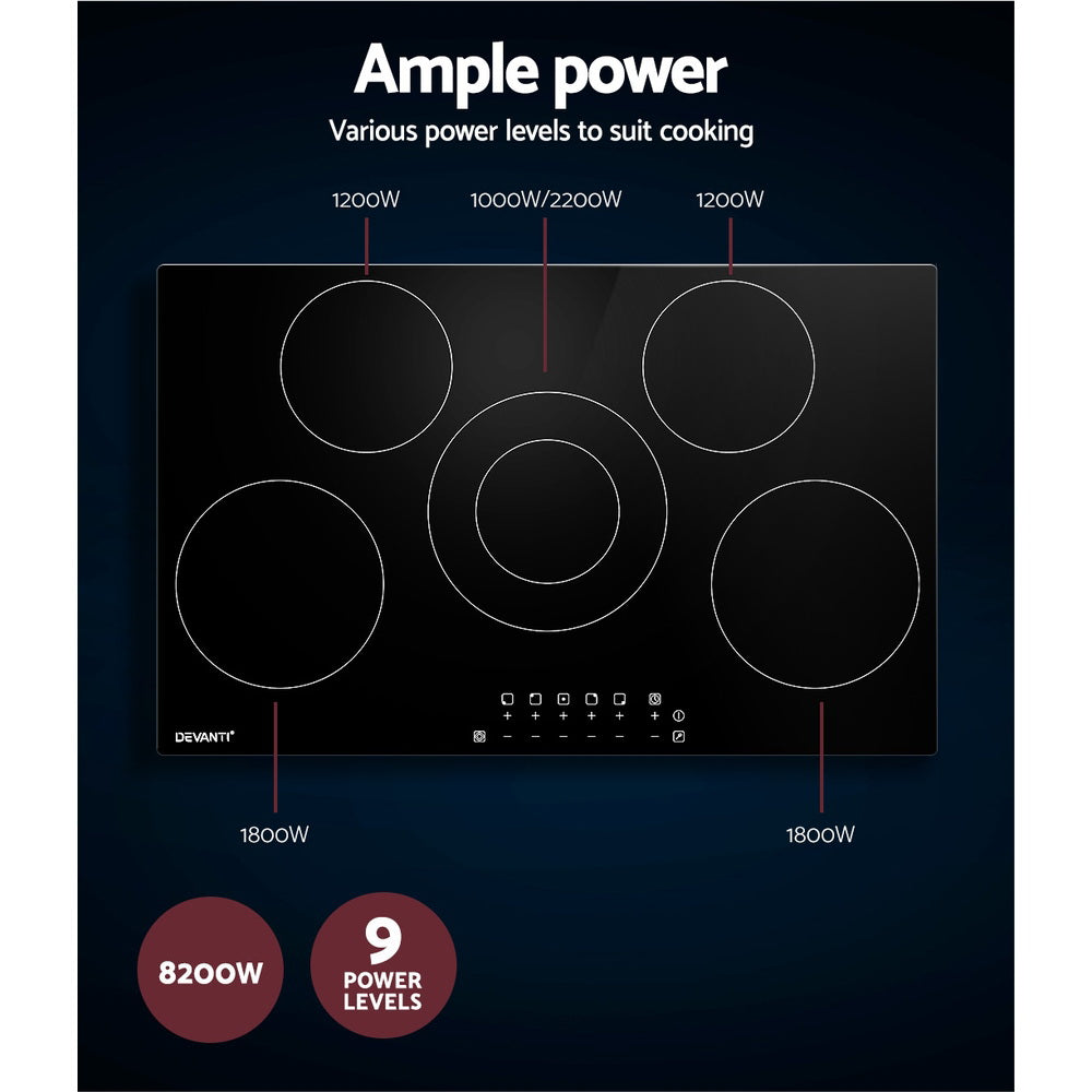 Cooktops & Stoves: Devanti Electric Ceramic Cooktop 90cm