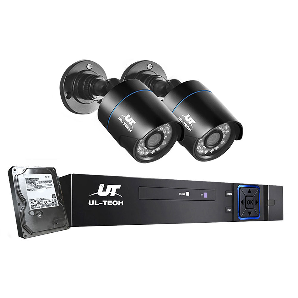 Security Cameras & Accessories: UL-tech CCTV Security System 4CH DVR 2 Cameras 1TB Hard Drive