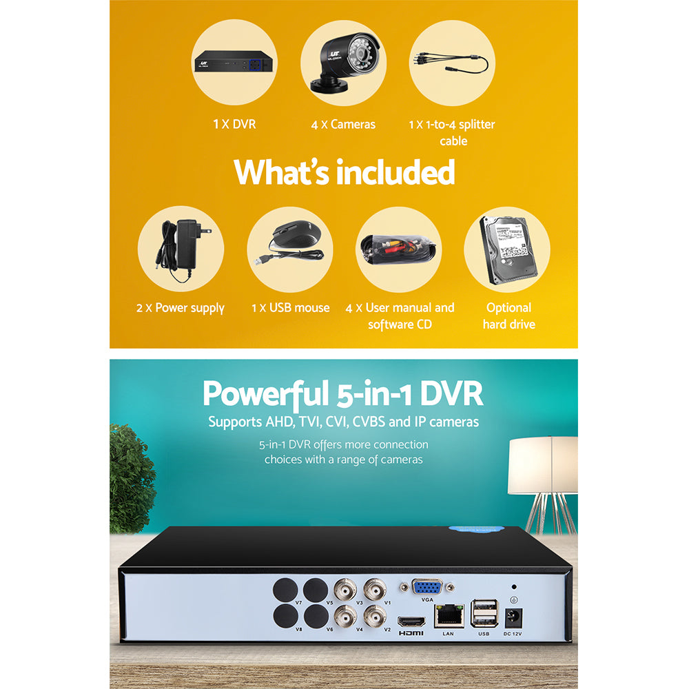 Security Cameras & Accessories: UL-tech CCTV Security System 4CH DVR 4 Cameras 2TB Hard Drive