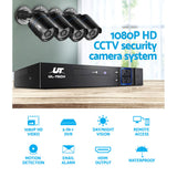 Security Cameras & Accessories: UL-tech CCTV Security System 8CH DVR 4 Cameras 1080p