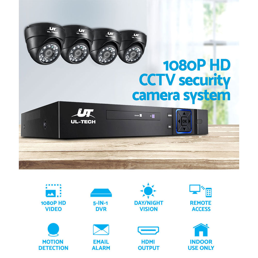 Security Cameras & Accessories: UL-tech CCTV Security System 8CH DVR 4 Cameras 1080p