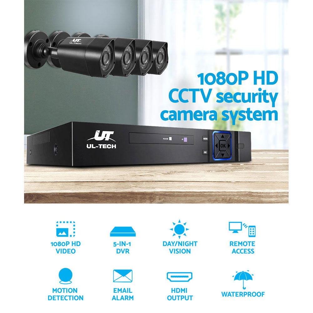 Security Cameras & Accessories: UL-tech CCTV Security System 8CH DVR 4 Cameras 1080p