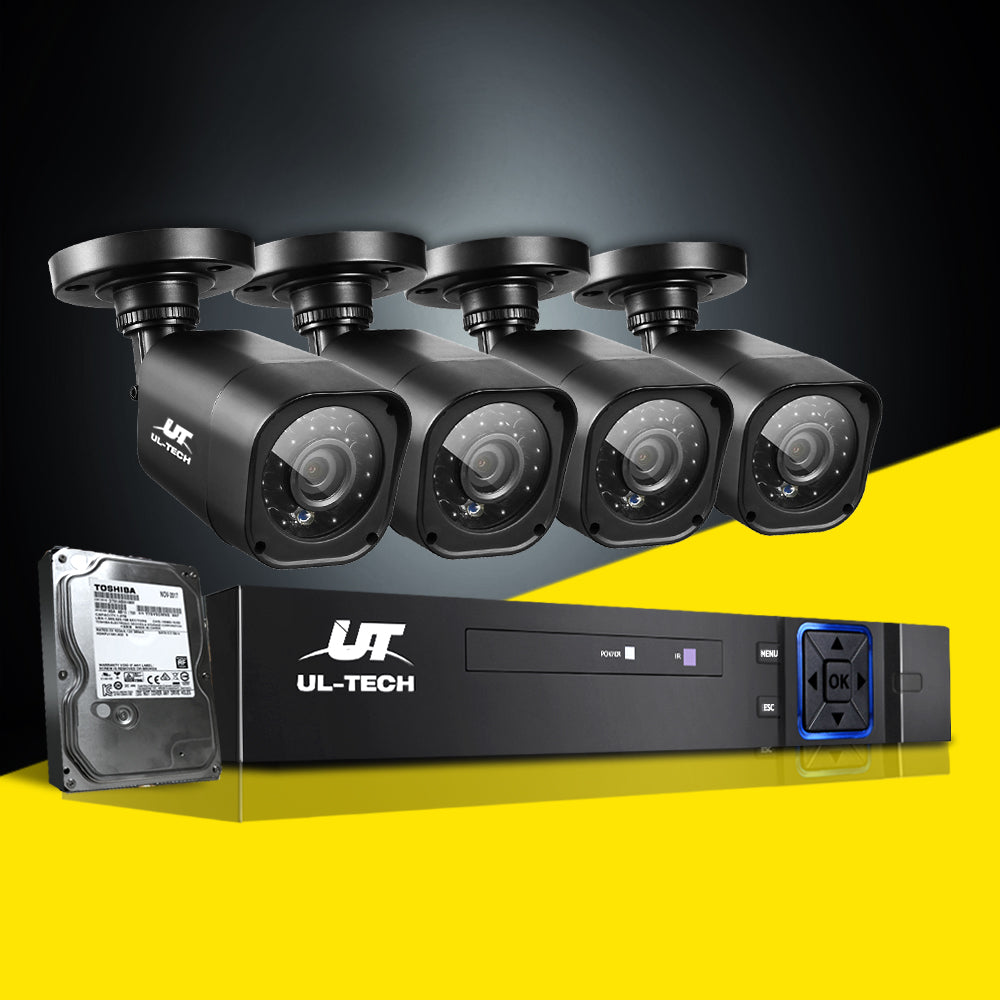 Security Cameras & Accessories: UL-tech CCTV Security System 8CH DVR 4 Cameras 1TB Hard Drive