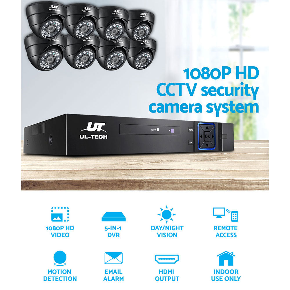 Security Cameras & Accessories: UL-TECH 1080P Security Camera System 8CH DVR with 8 CCTV Dome Cameras