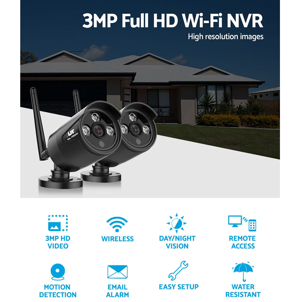 Security Cameras & Accessories: UL-tech Wireless CCTV 3MP 2 Cameras Bullet