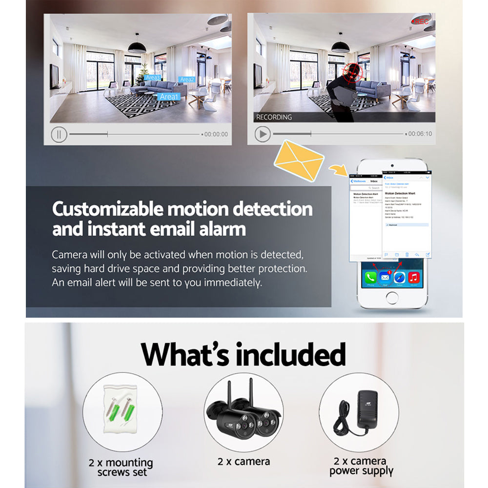 Security Cameras & Accessories: UL-tech Wireless CCTV 3MP 2 Cameras Bullet