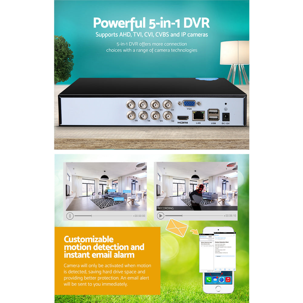 Security Cameras & Accessories: UL-tech 8CH DVR 1080P 5in1 CCTV Video Recorder