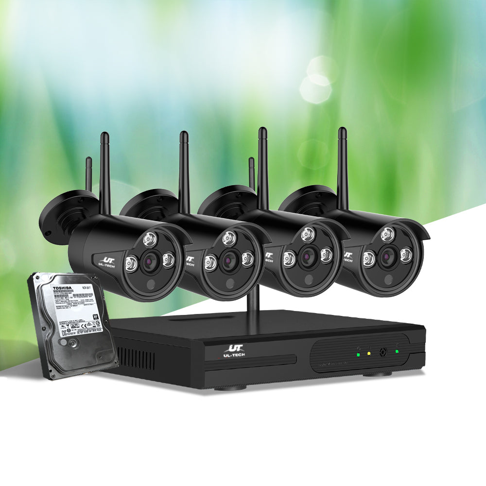 Security Cameras & Accessories: UL-tech Wireless CCTV Security System 8CH NVR 3MP 4 Bullet Cameras 2TB